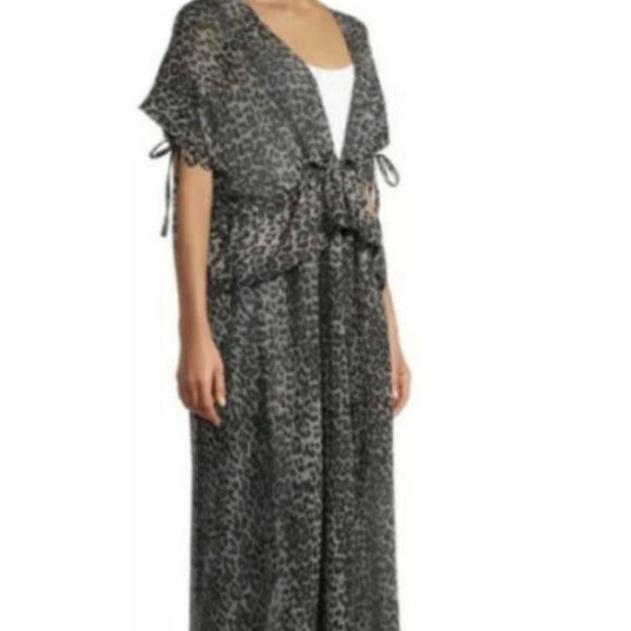 NWT TIME & TRU LEOPARD CHIFFON KIMONO 2XL-3XL - Picture 3 of 8